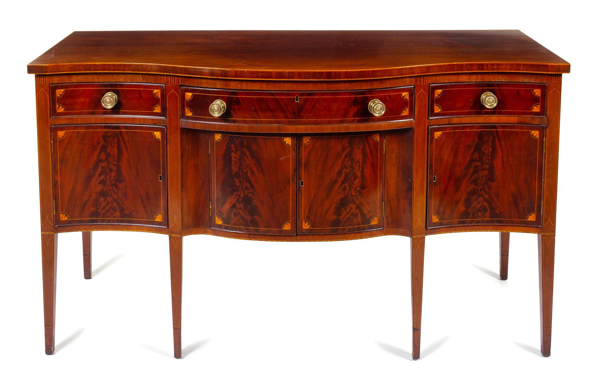 A Federal Style Mahogany Sideboard Height 37 3/4 x width 64 7/8 x depth 24 3/8 inches. — LATE 19TH/EARLY 20TH CENTURY