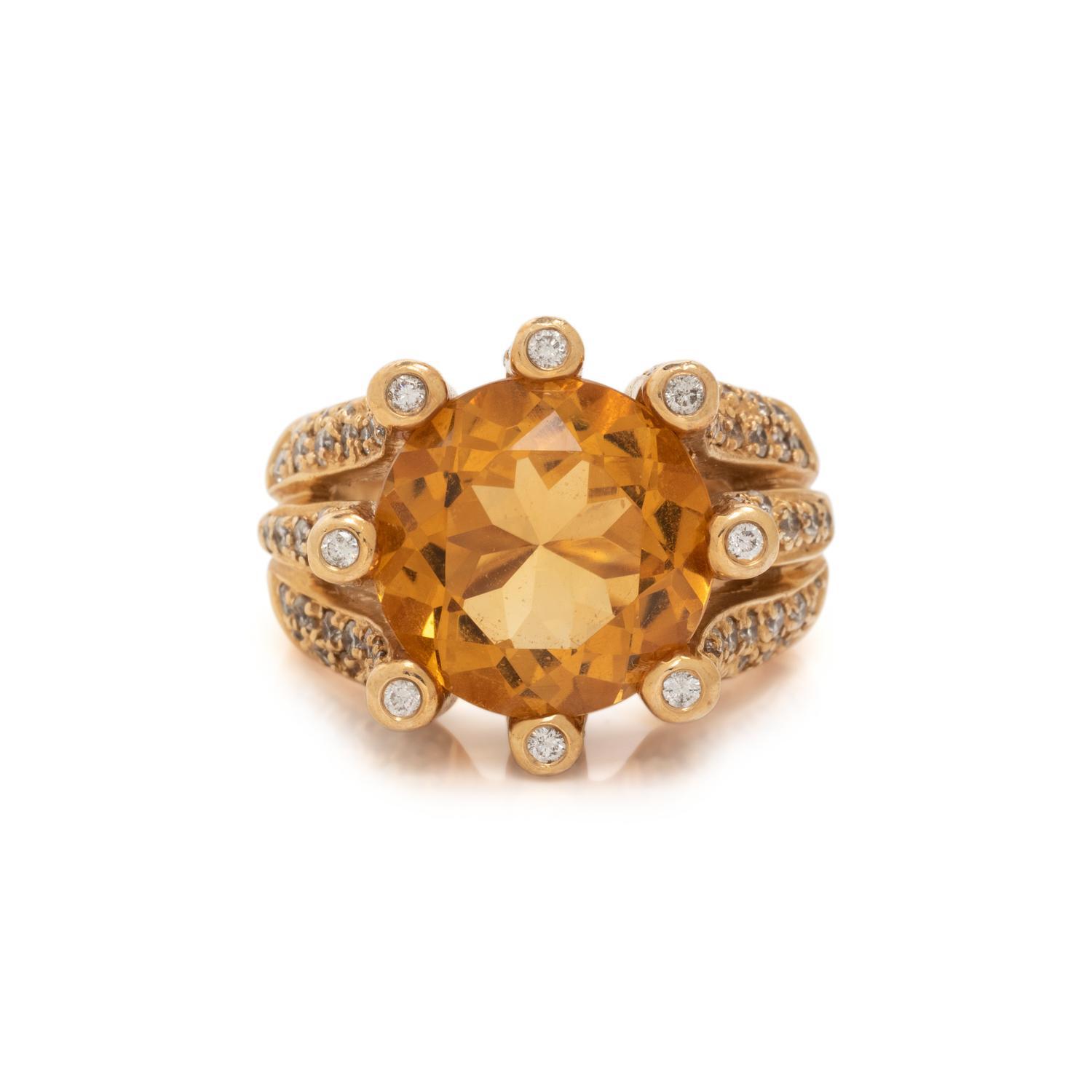 SONIA B., CITRINE AND DIAMOND RING