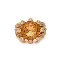 SONIA B., CITRINE AND DIAMOND RING