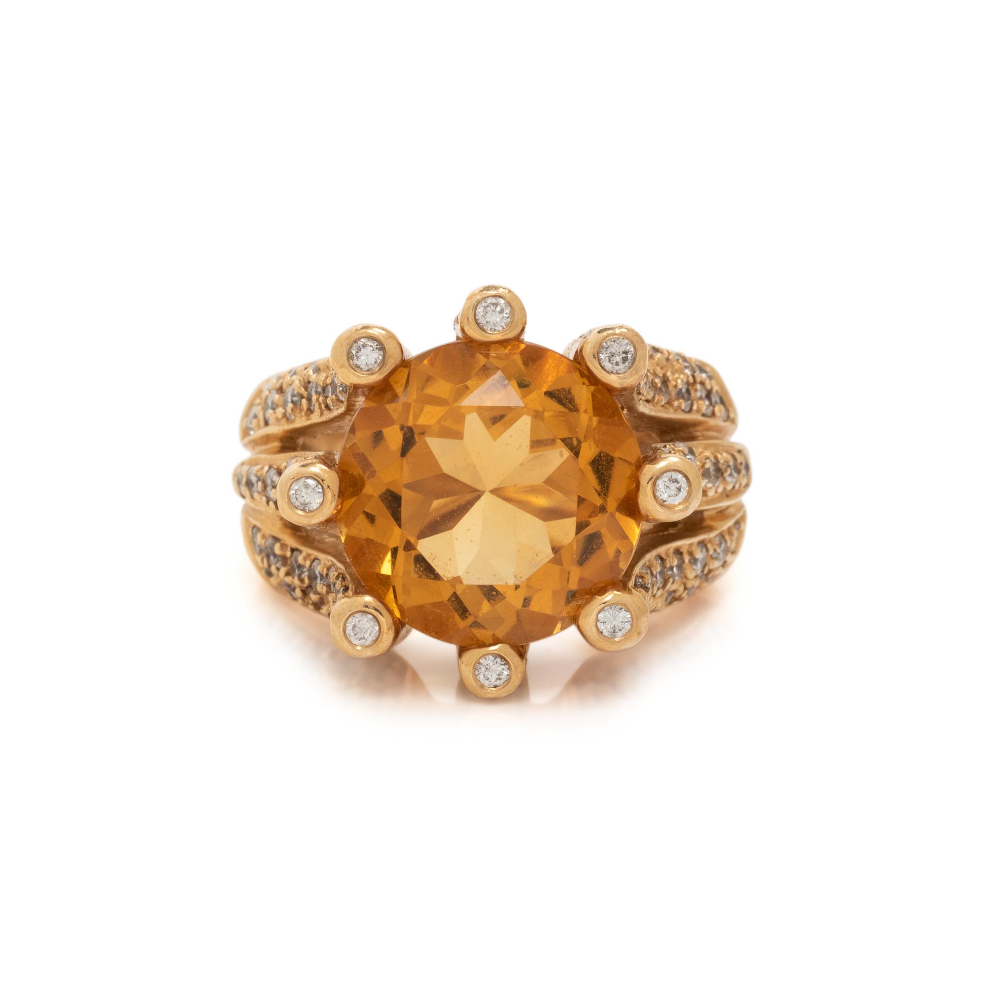 SONIA B., CITRINE AND DIAMOND RING