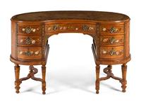 An Edwardian Painted Satinwood Desk