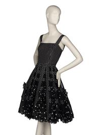 Oscar de la Renta Polka Dot Cocktail Dress