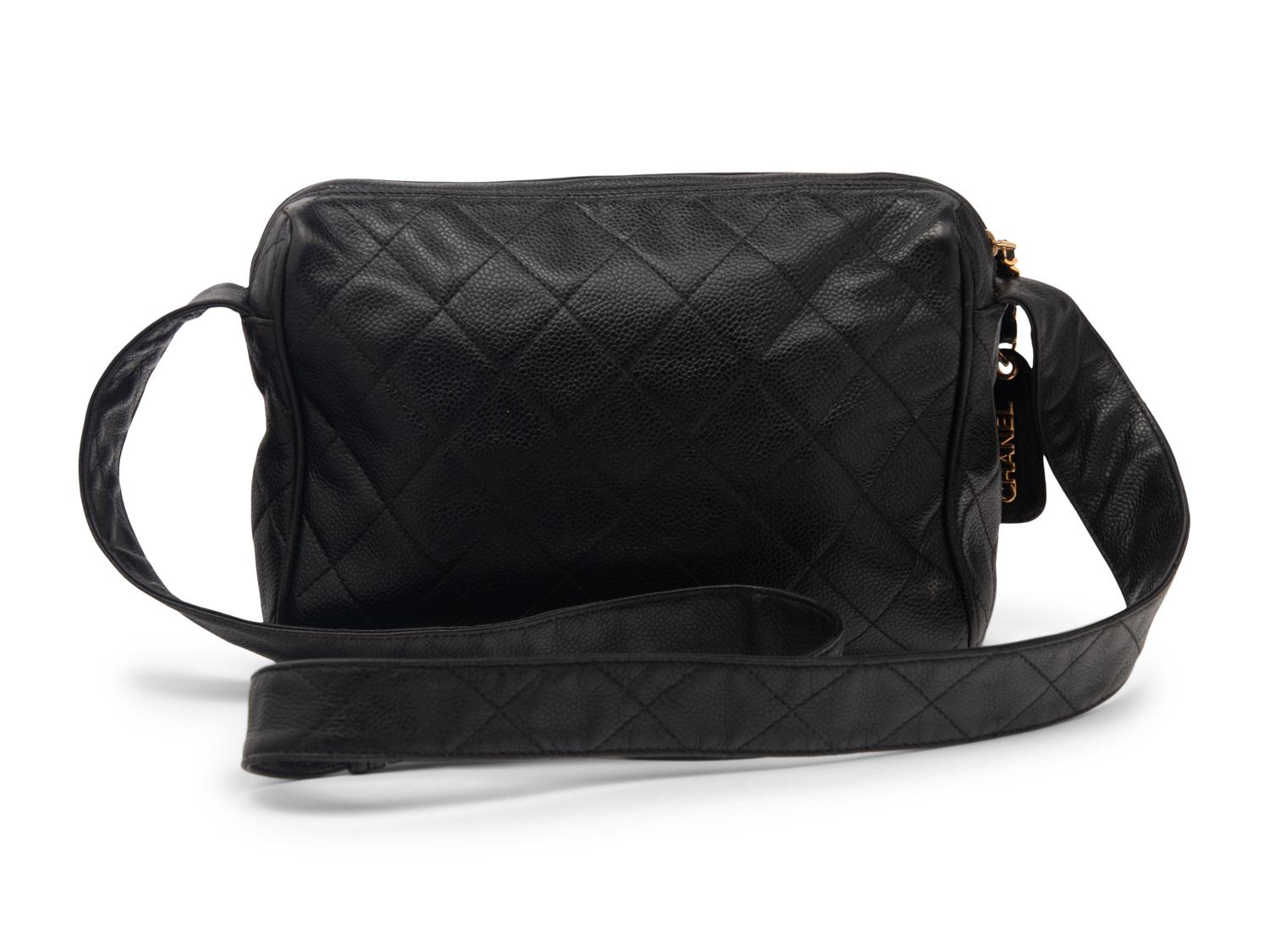 Chanel Black Caviar Leather Shoulder Bag