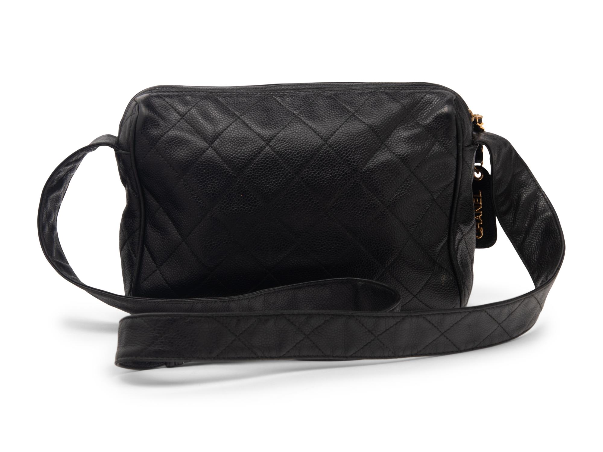 Chanel Black Caviar Leather Shoulder Bag