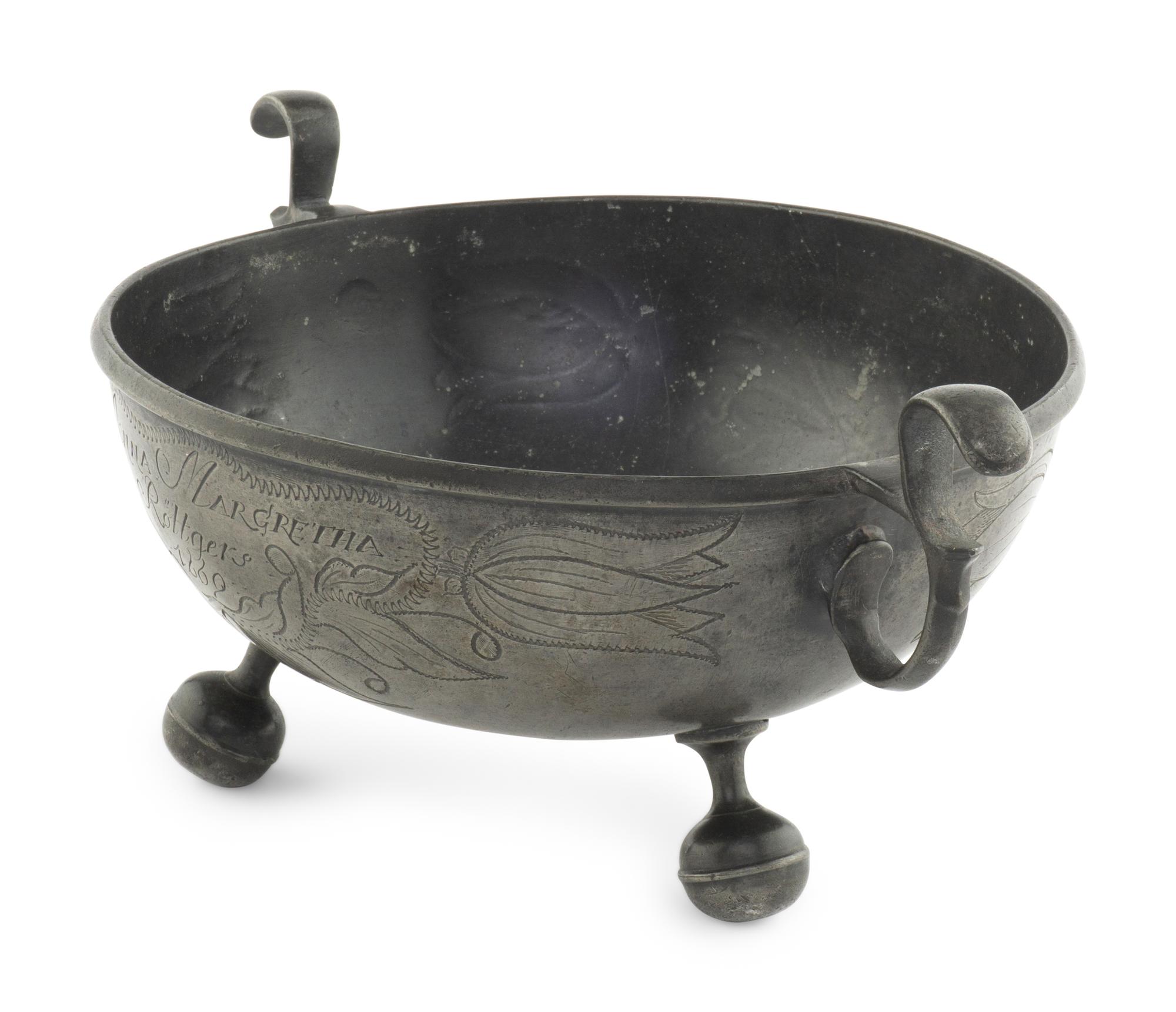 A Continental Pewter Bowl