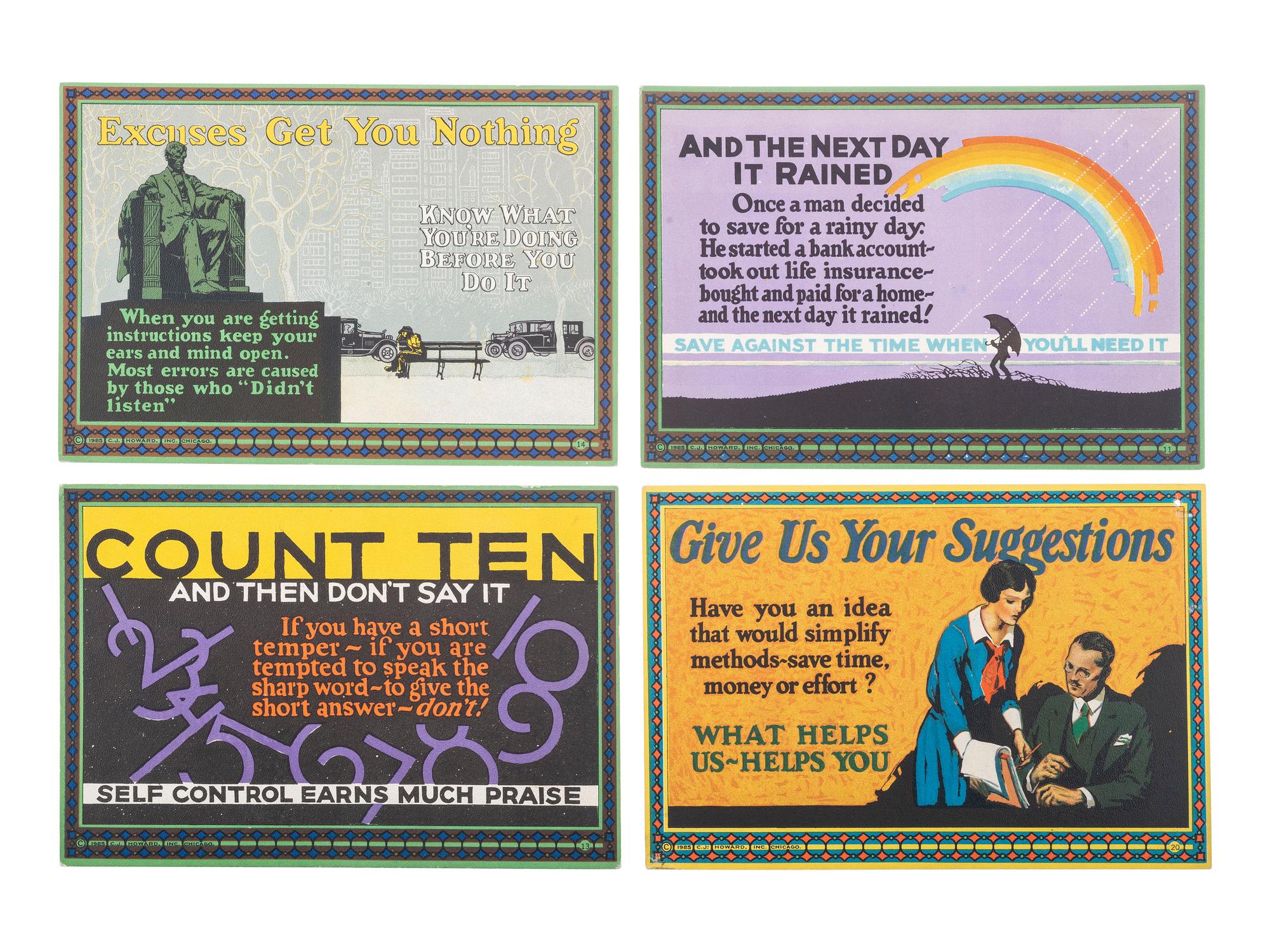 Twelve Motivational 'Action Poster' Lithograph Cards