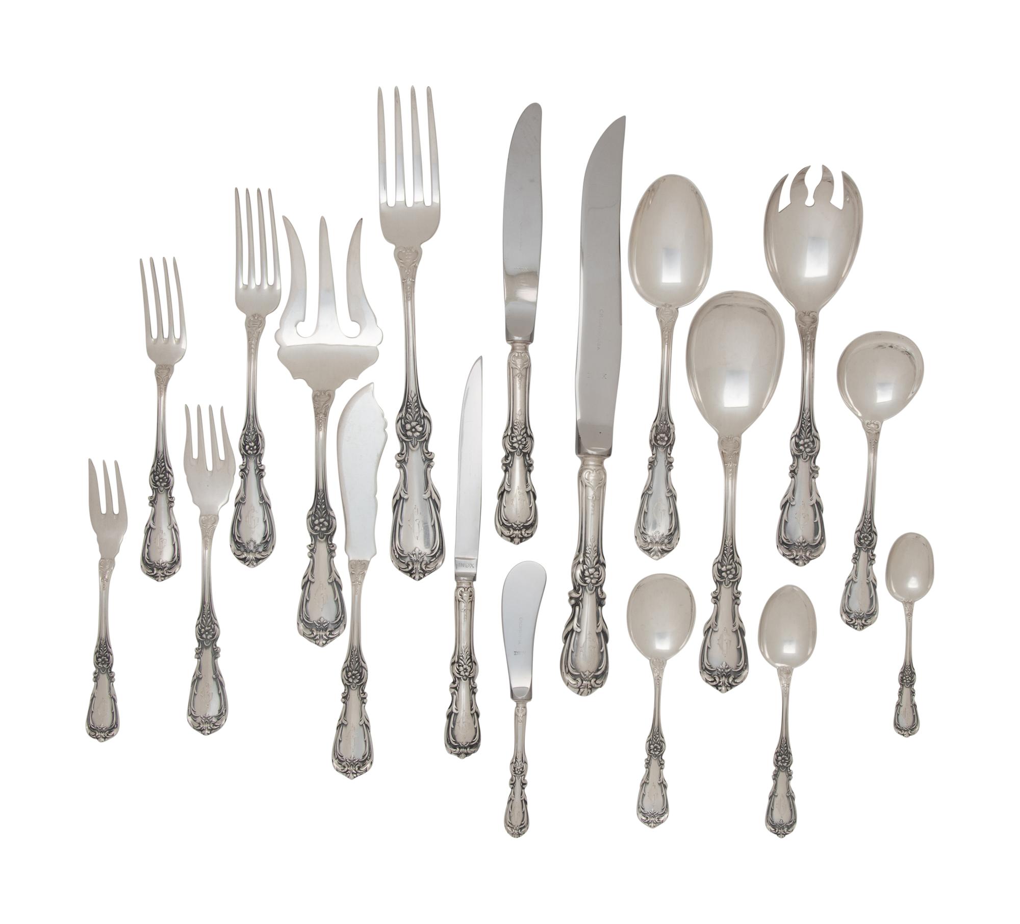 A Peruvian Silver Flatware Service