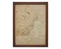 [Literature] Cruikshank, George. Autograph Letter, signed, with Partial Sketch