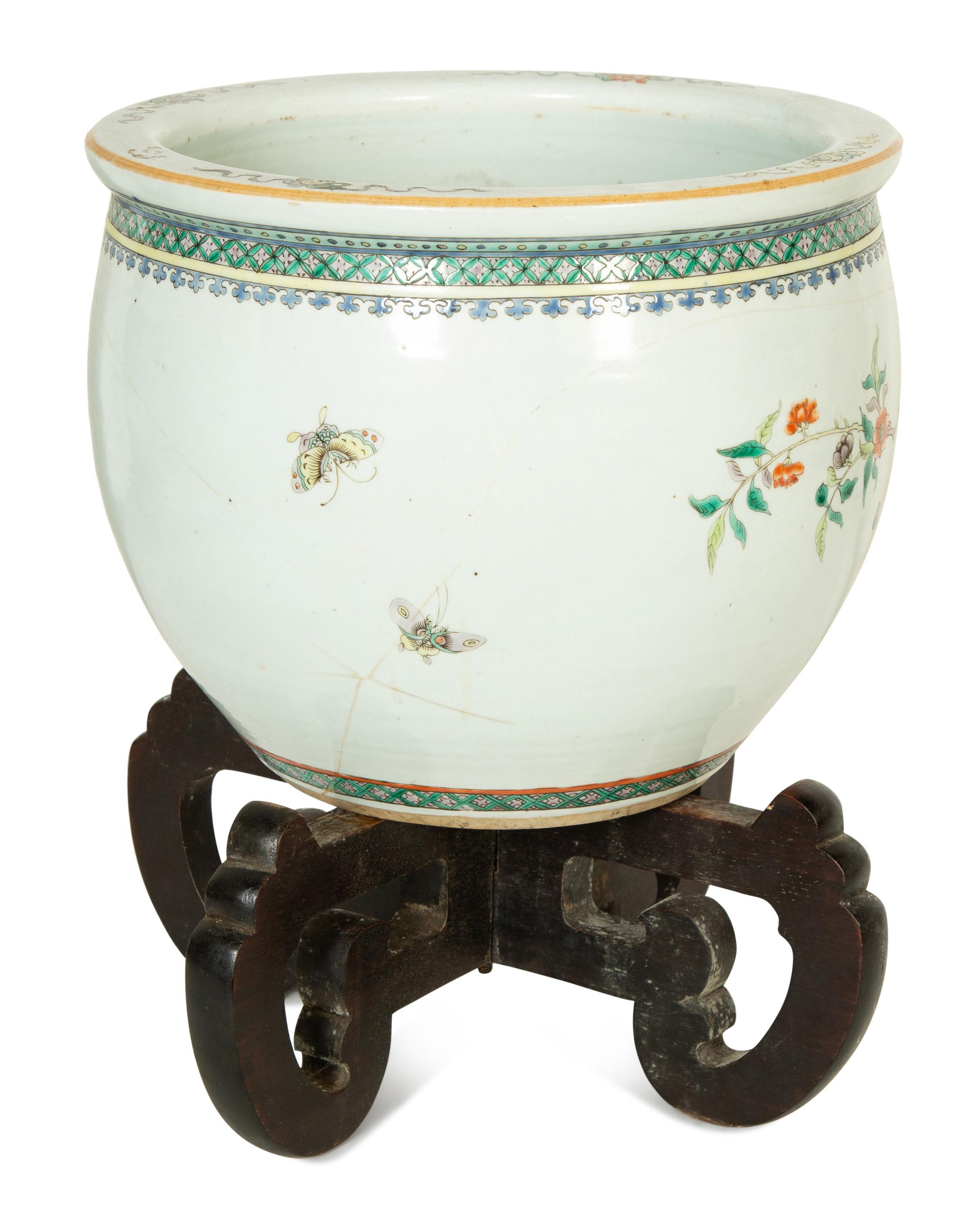 A Chinese Export Enameled Porcelain Jardinière