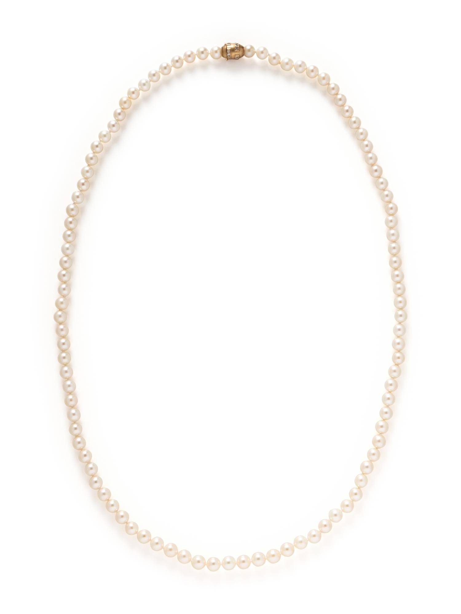 CULTURED PEARL AND DIAMOND NECKLACE