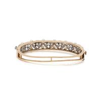 DIAMOND AND CULTURED PEARL BANGLE BRACELET