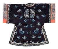Two 'Sanlan' Black Ground Embroidered Silk Lady's Coats