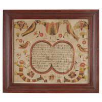 Fraktur: birth record Attributed to the I.T.W. Artist, Berks County, PA, dated 1812