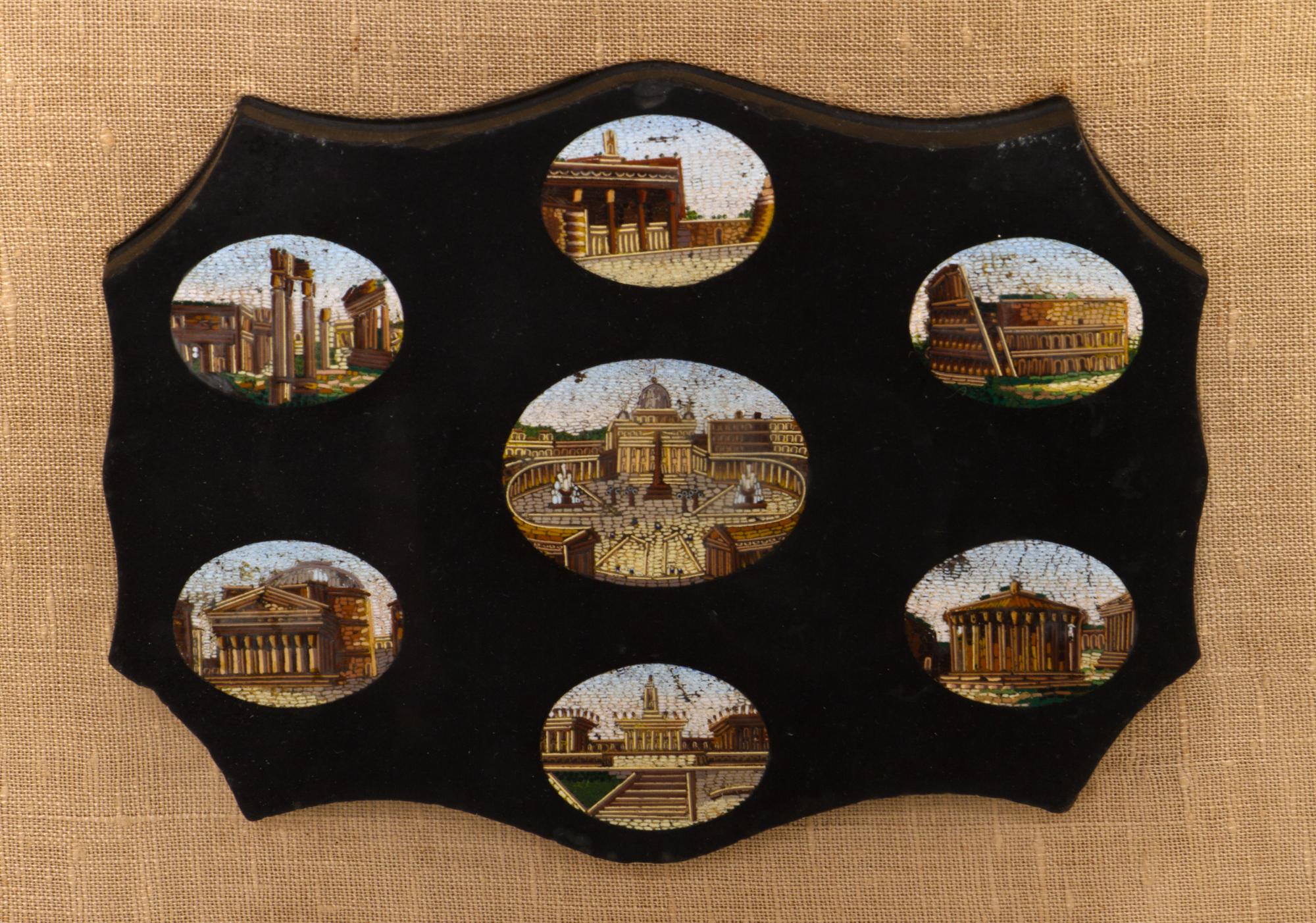 An Italian Micromosaic Panel, LIKELY 19TH CENTURY, Largest diameter 2 inches. — LIKELY 19TH CENTURY,