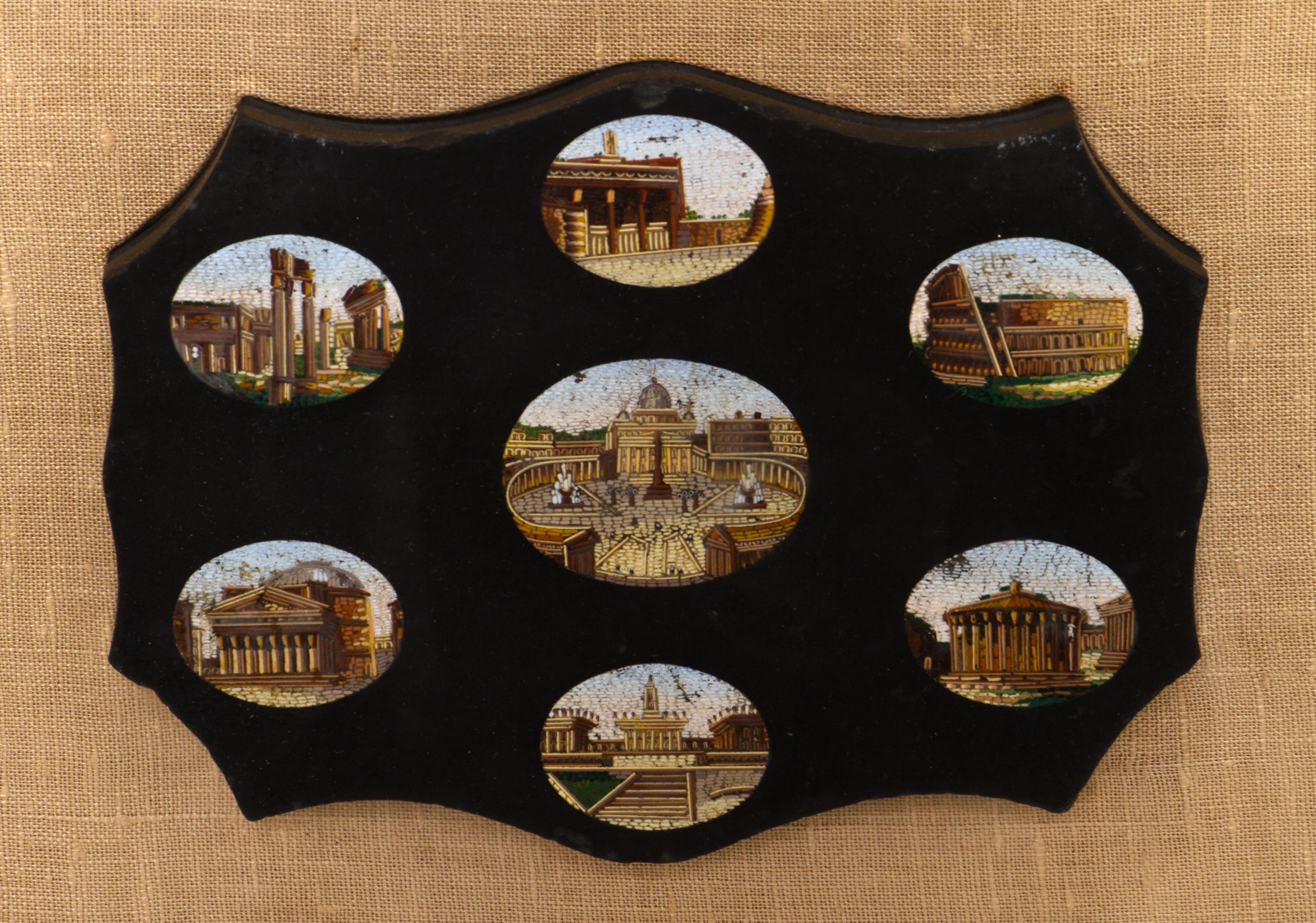 An Italian Micromosaic Panel, LIKELY 19TH CENTURY, Largest diameter 2 inches. — LIKELY 19TH CENTURY,