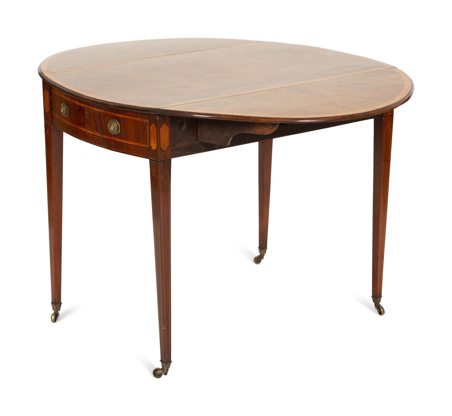 A George III Satinwood Inlaid Mahogany Pembroke Table