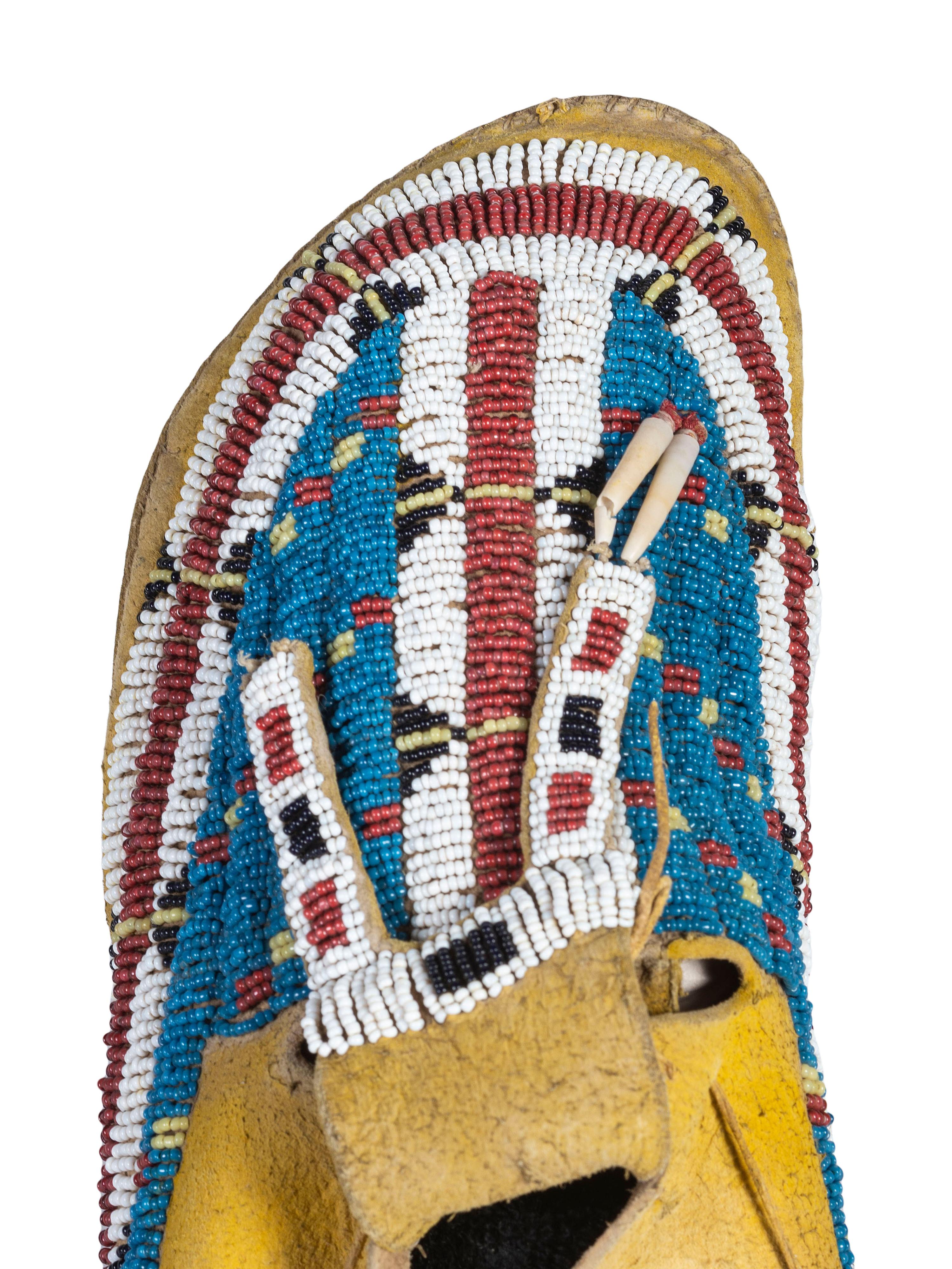 Cheyenne Beaded Hide Moccasins