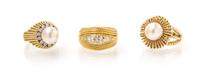 A Collection of Yellow Gold Rings, 6.20 dwts.