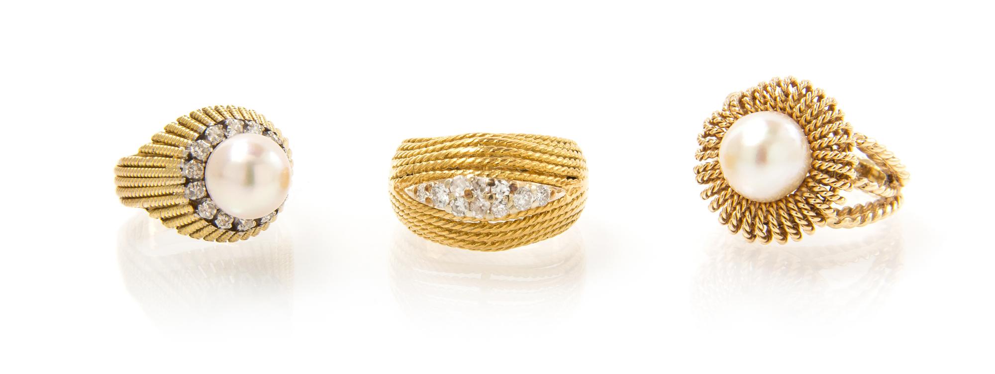A Collection of Yellow Gold Rings, 6.20 dwts.