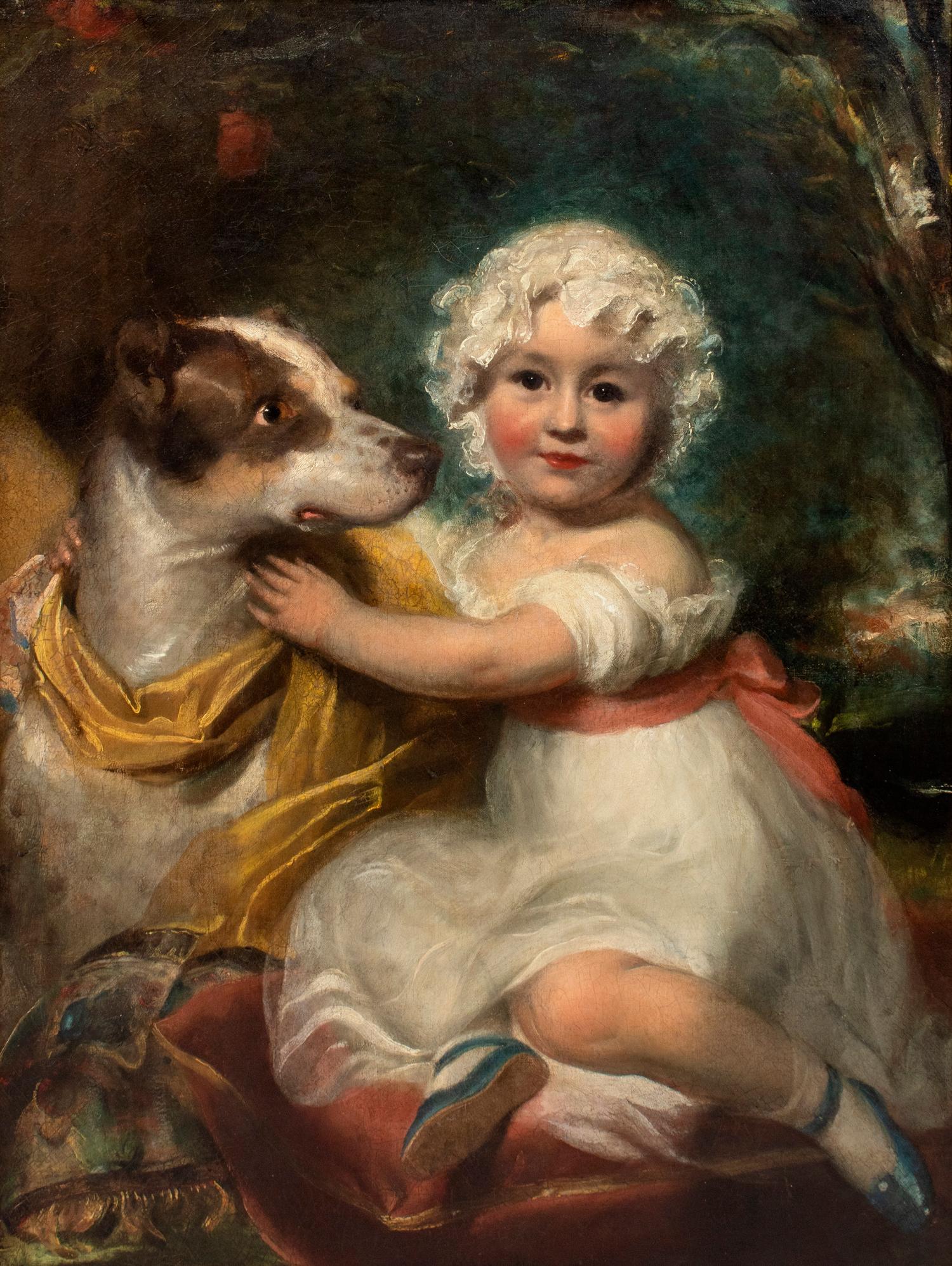 Portrait of a Young Girl and Dog