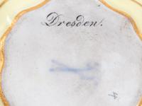 A Meissen Painted and Parcel Gilt Yellow-Ground Porcelain Ink Stand