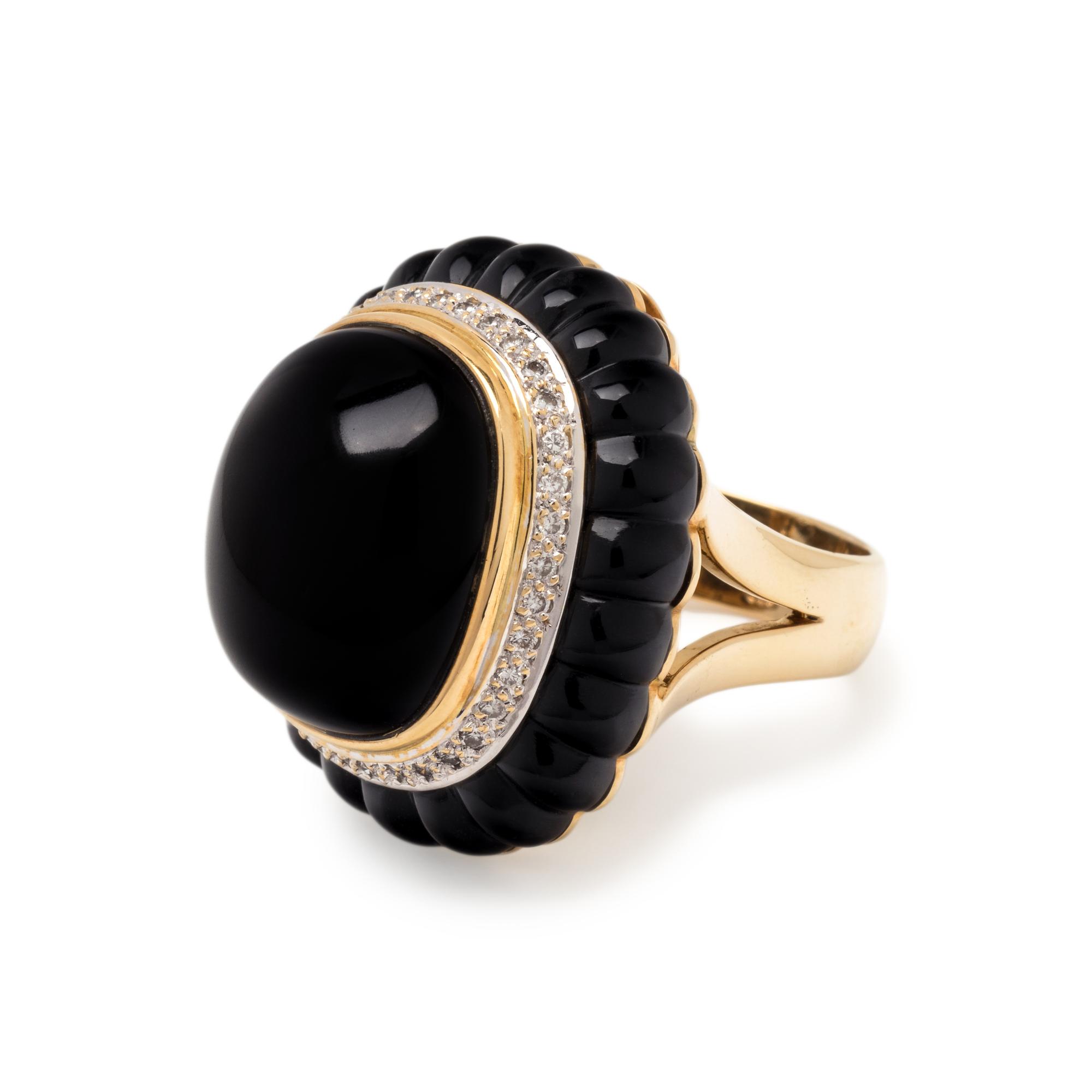 ONYX AND DIAMOND RING