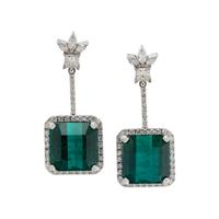 EMERALD AND DIAMOND EARRINGS