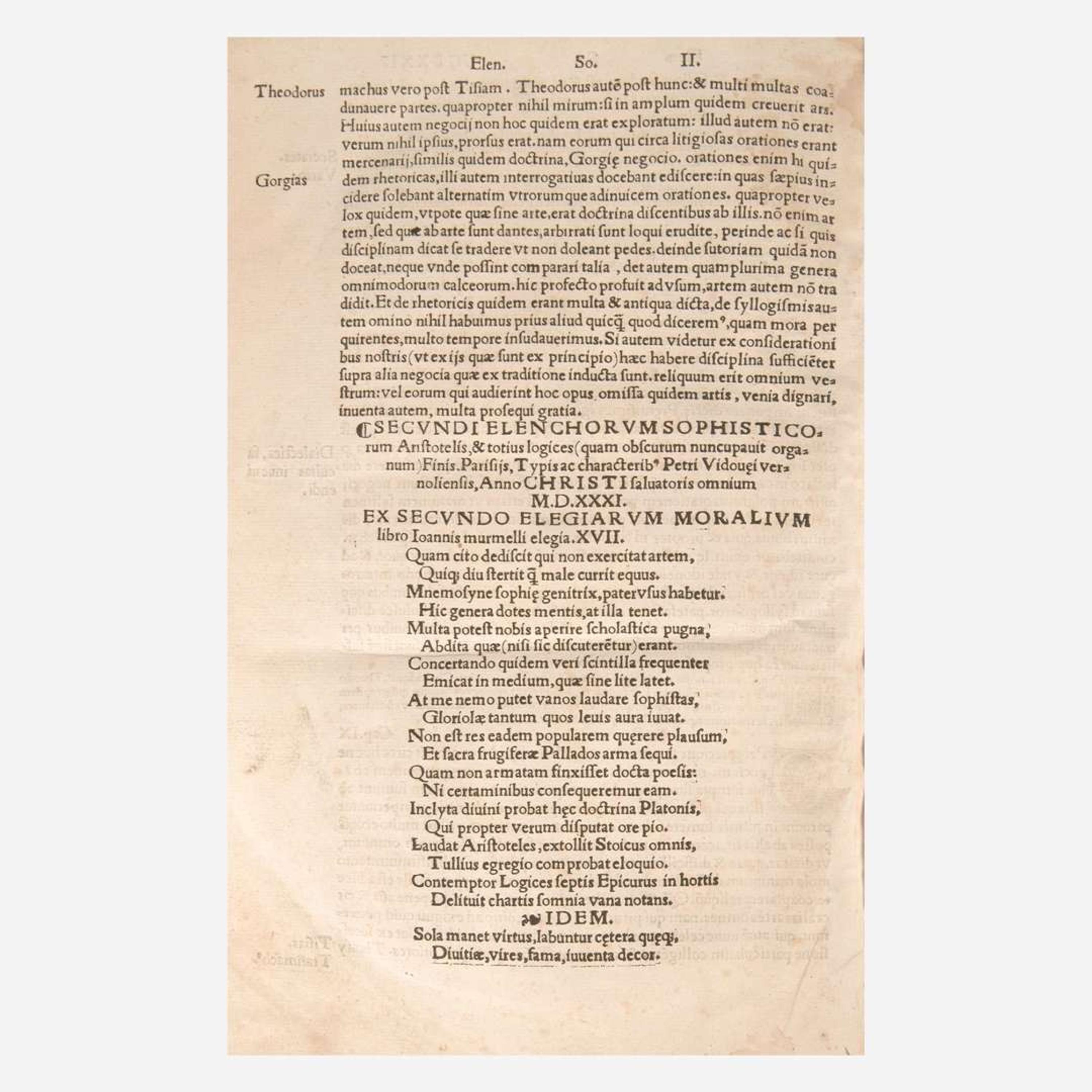 [Early Printing] [Aristotle] Group of 4 Works by Aristotle