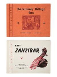 [WORLD WAR II] 5 New York City nightclub souvenirs containing photos of African Americans. Ca 1940s.