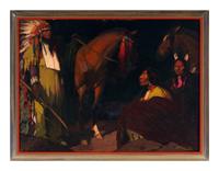 Group of Indians with Their Horses