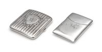 Two Silver Cigarette Cases, 20th Century, comprising an English example, Henry Williamson Ltd., Birmingham, 1908 and an American exampl