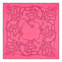 Chanel, Pink & Black Printed Silk Scarf