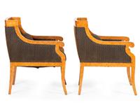 A Pair of Biedermeier Burlwood Bergeres