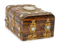 A Victorian Jasperware and Calamander Sewing/Writing Box by Mechi & Bazin