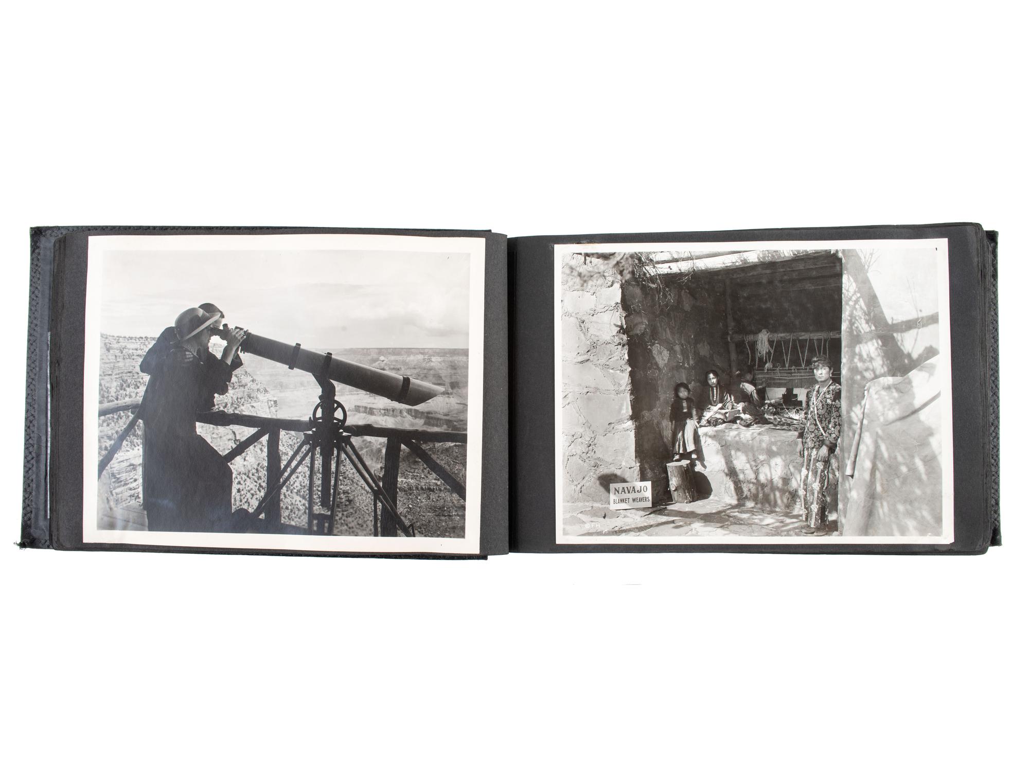 [NATIVE AMERICANS - HARVEY, Fred (1835-1901)]. Album containing 71 photographs documenting Native American subjects and the American Southwest. Ca 1920.