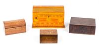 A Folk Art Painted Chest Width of first 17 inches. — EARLY TO MID 20TH CENTURY