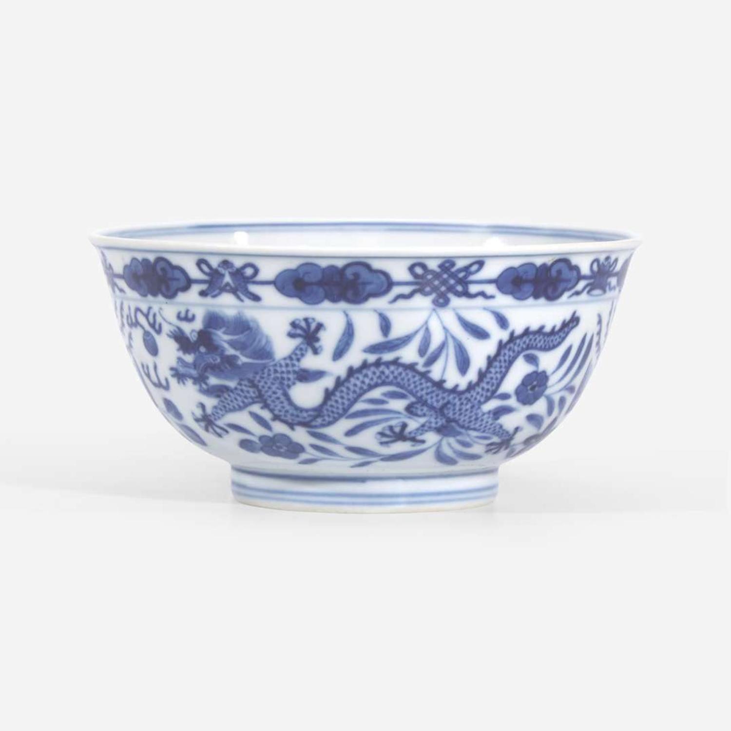 A Chinese blue and white porcelain "Dragon" bowl 青花龙纹碗 Guangxu six-character mark and possibly of the period ????? ??????