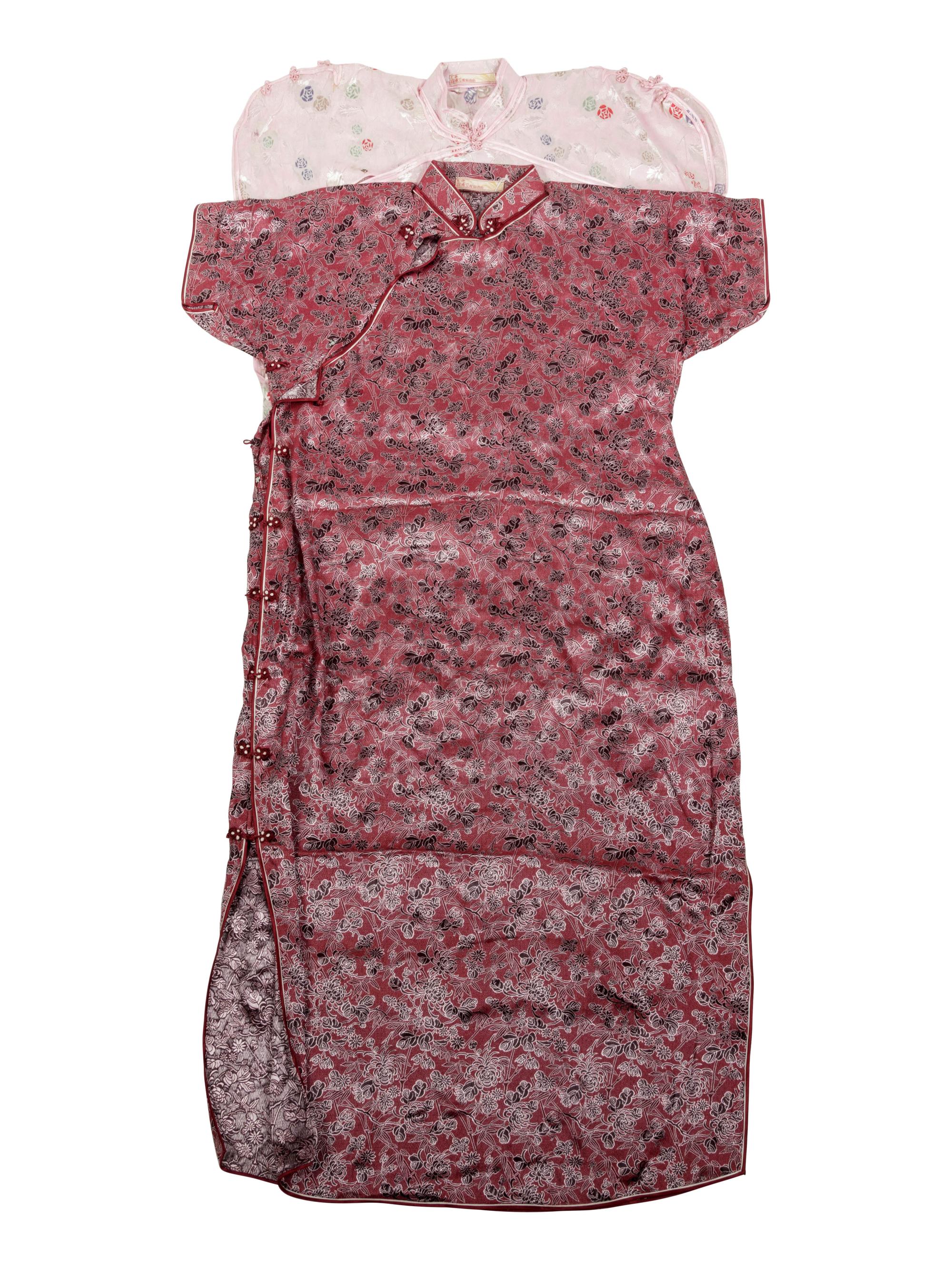 Two Chinese Silk Woven Lady's Cheongsam, Qipao