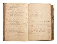 [CIVIL WAR]. Ledger book associated with Winchester, Virginia, cabinet maker John Kerr (1797-1875), documenting coffins built and sold for Union and Confederate soldiers as well as other wartime activity.