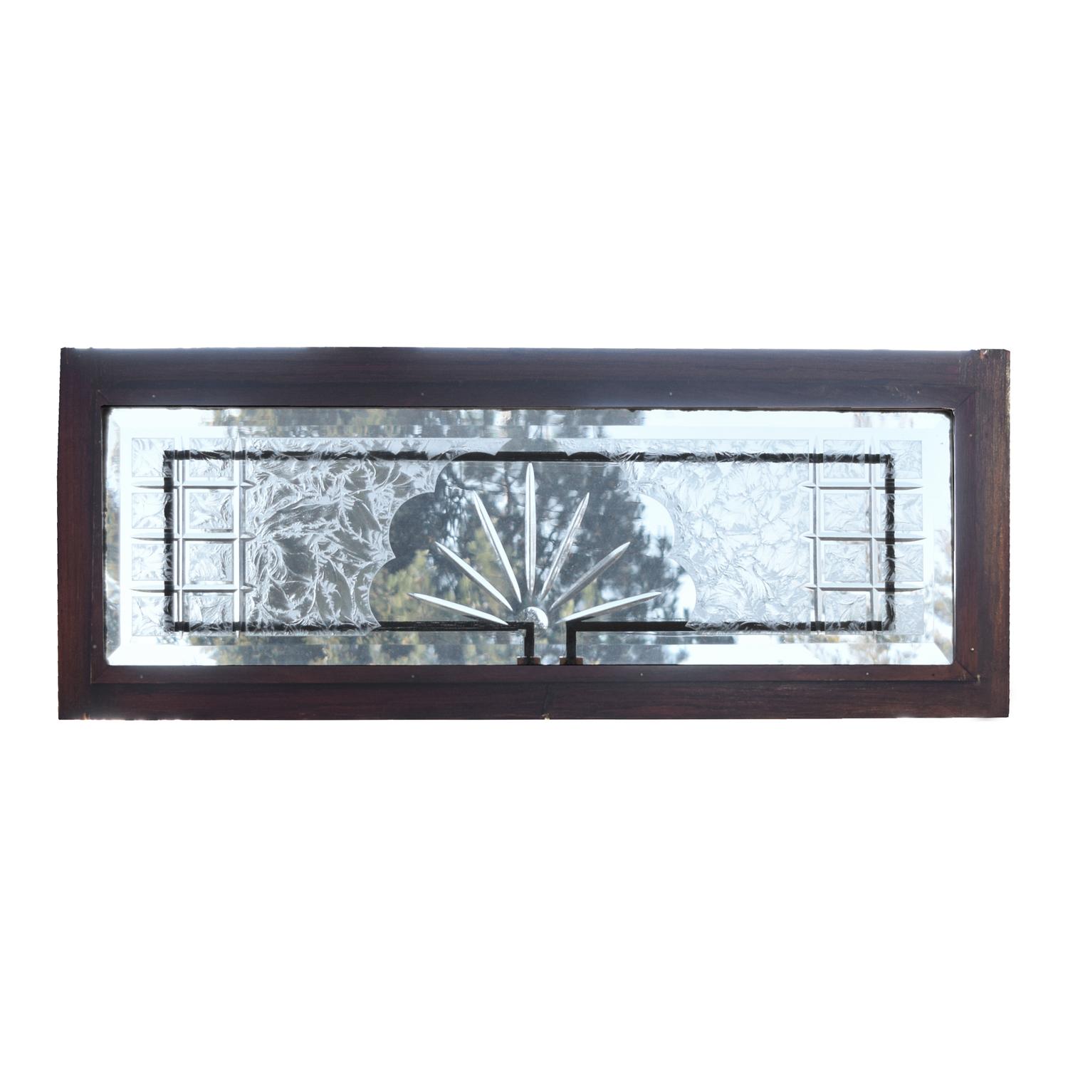 A Leaded Glass Transom Window 36" W x 2" D x 14" H — United States, Late 19th/Early 20th Century