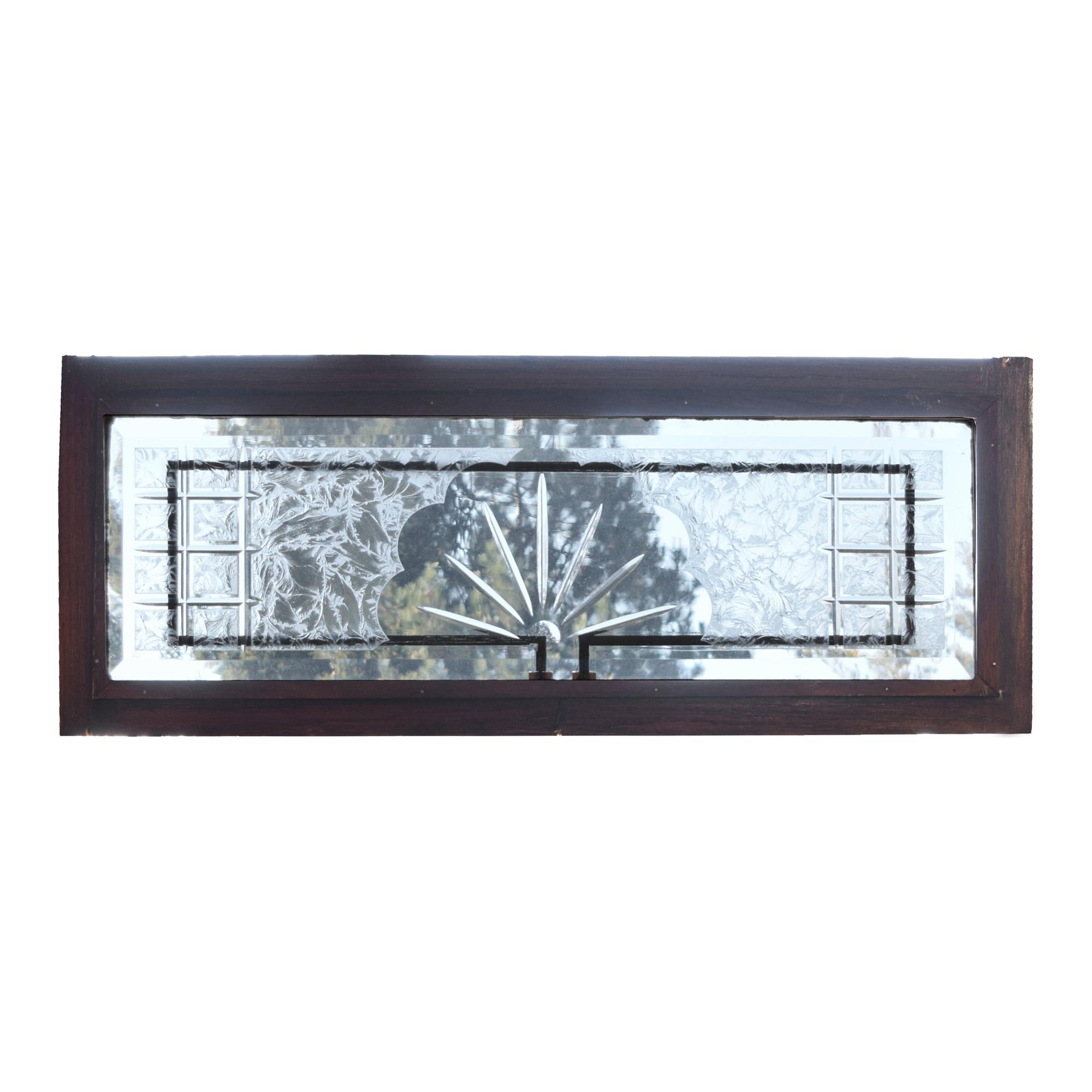 A Leaded Glass Transom Window 36" W x 2" D x 14" H — United States, Late 19th/Early 20th Century