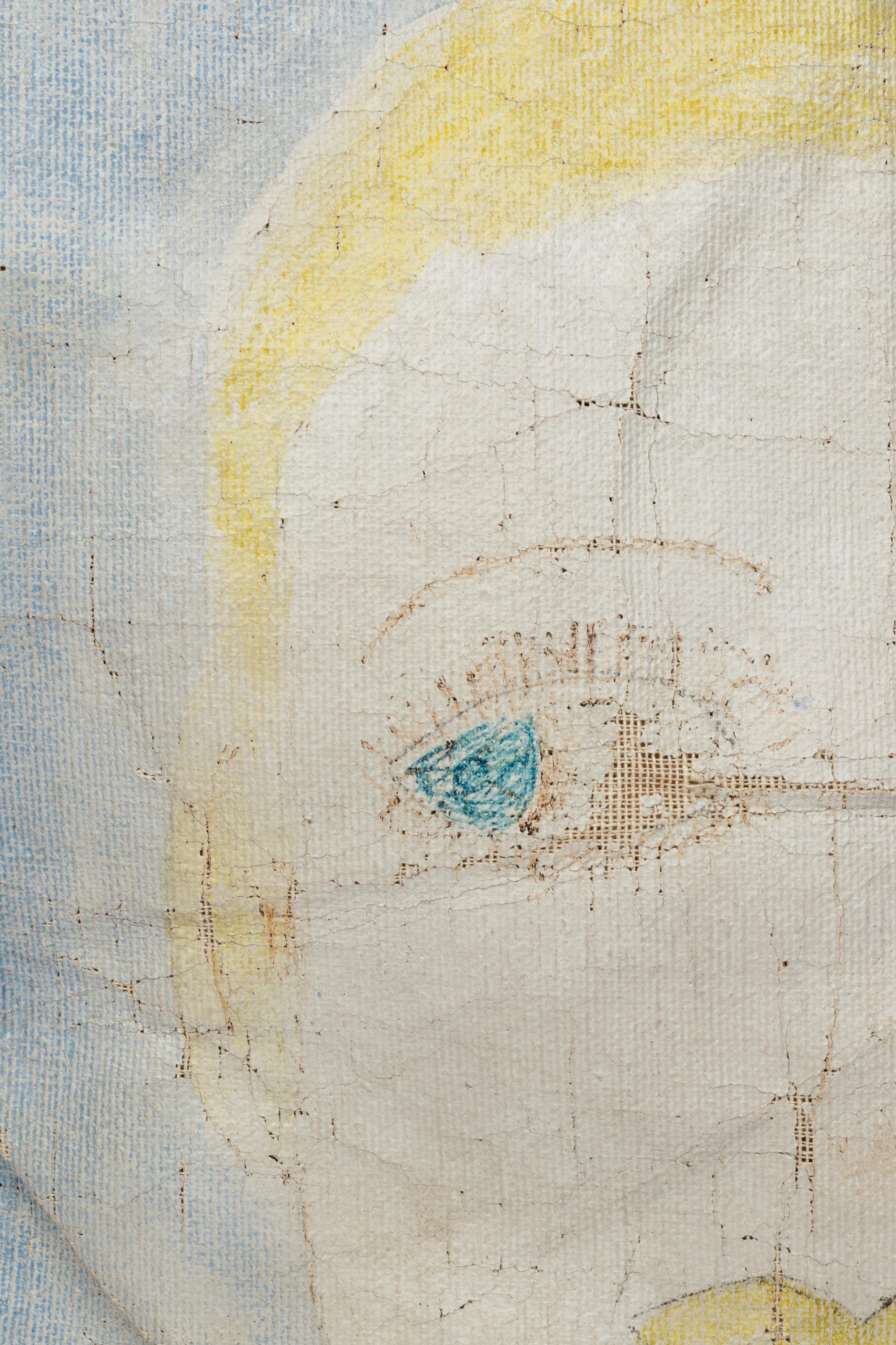 Man and Vase (two-sided pillow painting)