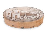 An American Gold and Carved Shell Lid