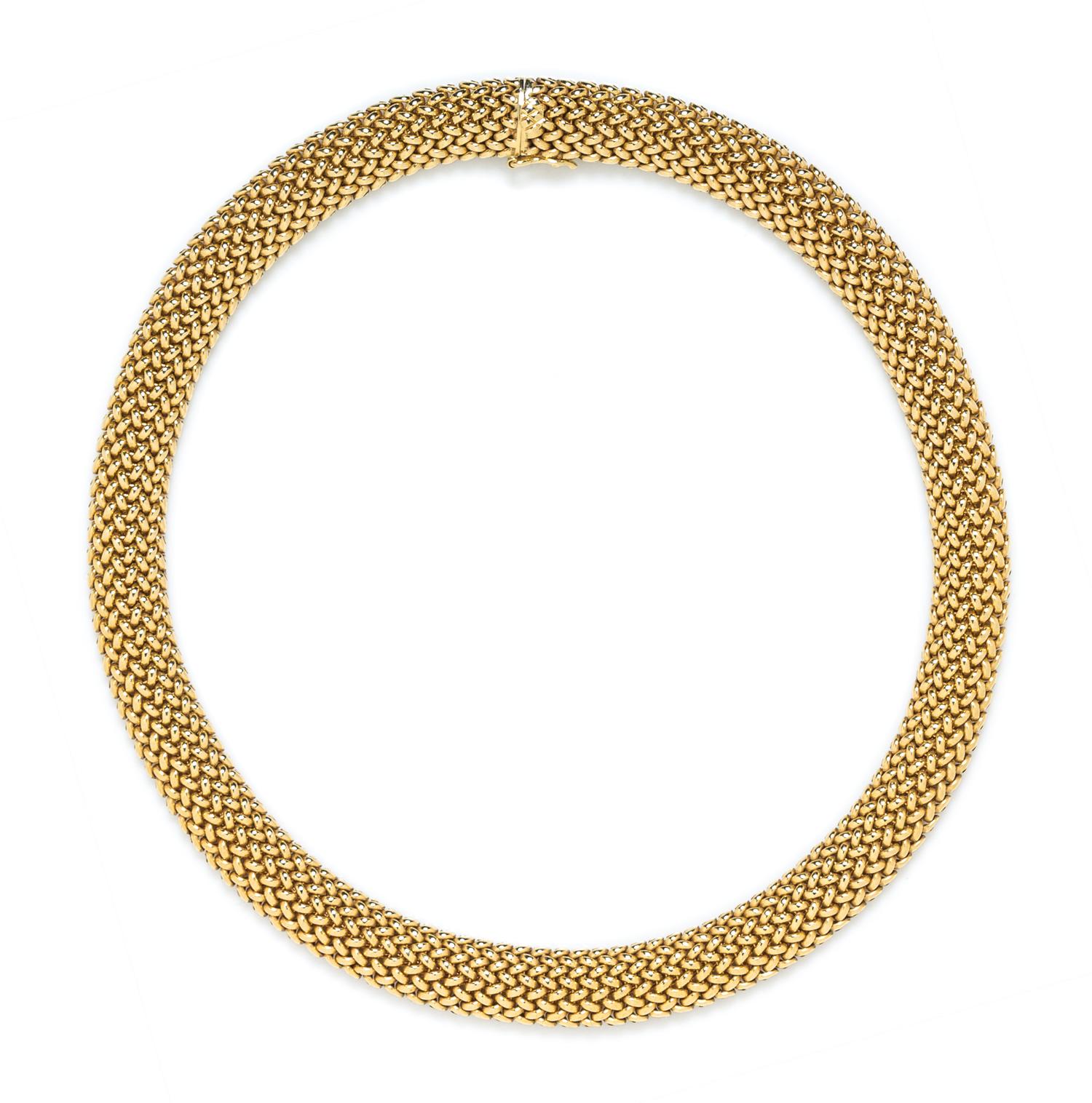 A 14 Karat Yellow Gold Woven Collar Necklace, 46.60 dwts.
