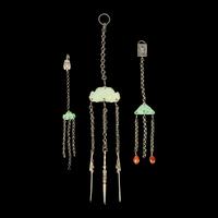 A Large Group of 31 Chinese Silver Tools, Qing Dynasty and Earlier 清及更早 銀事件兒一組