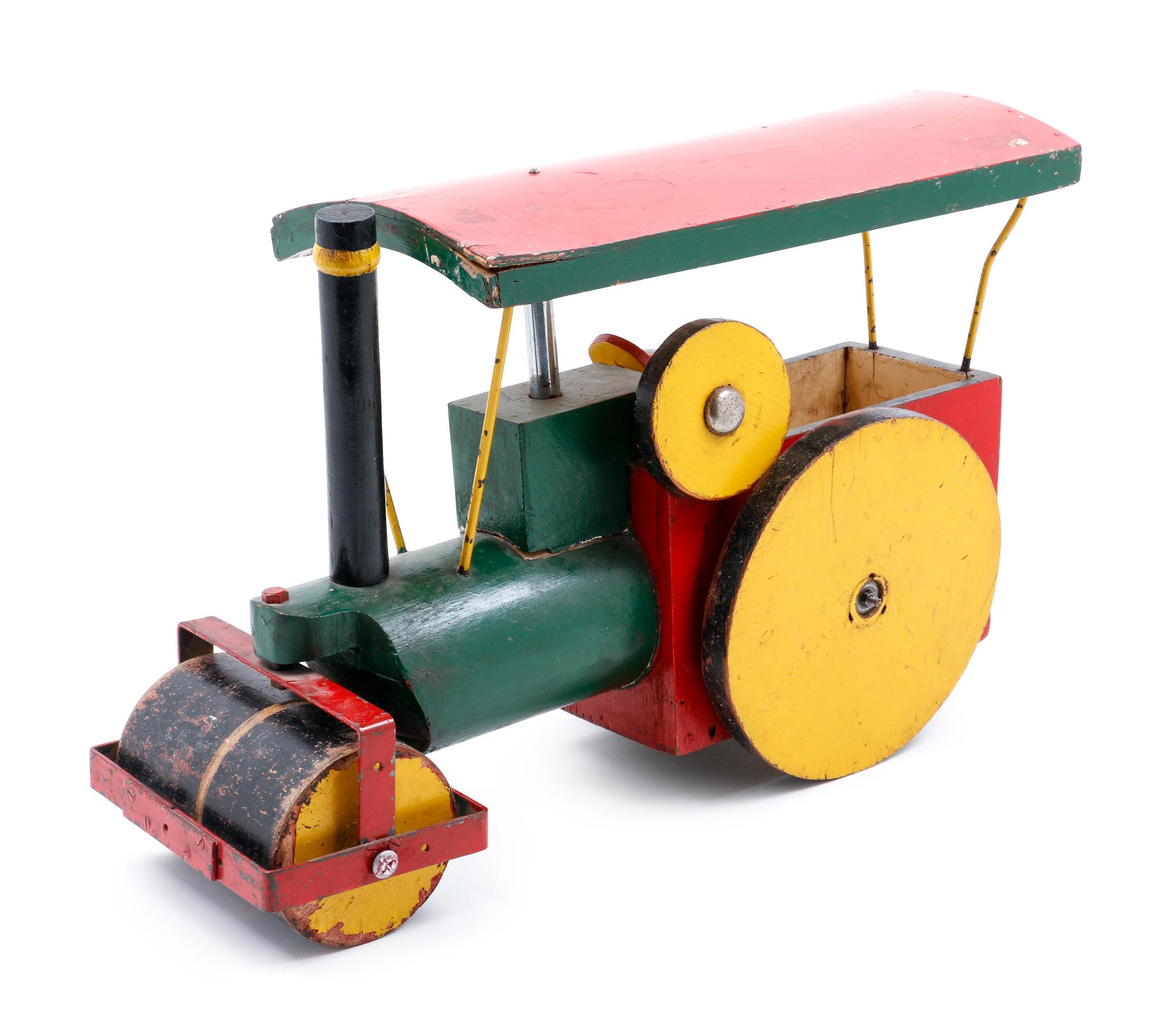 A Polychrome Children's Steam Roller Toy