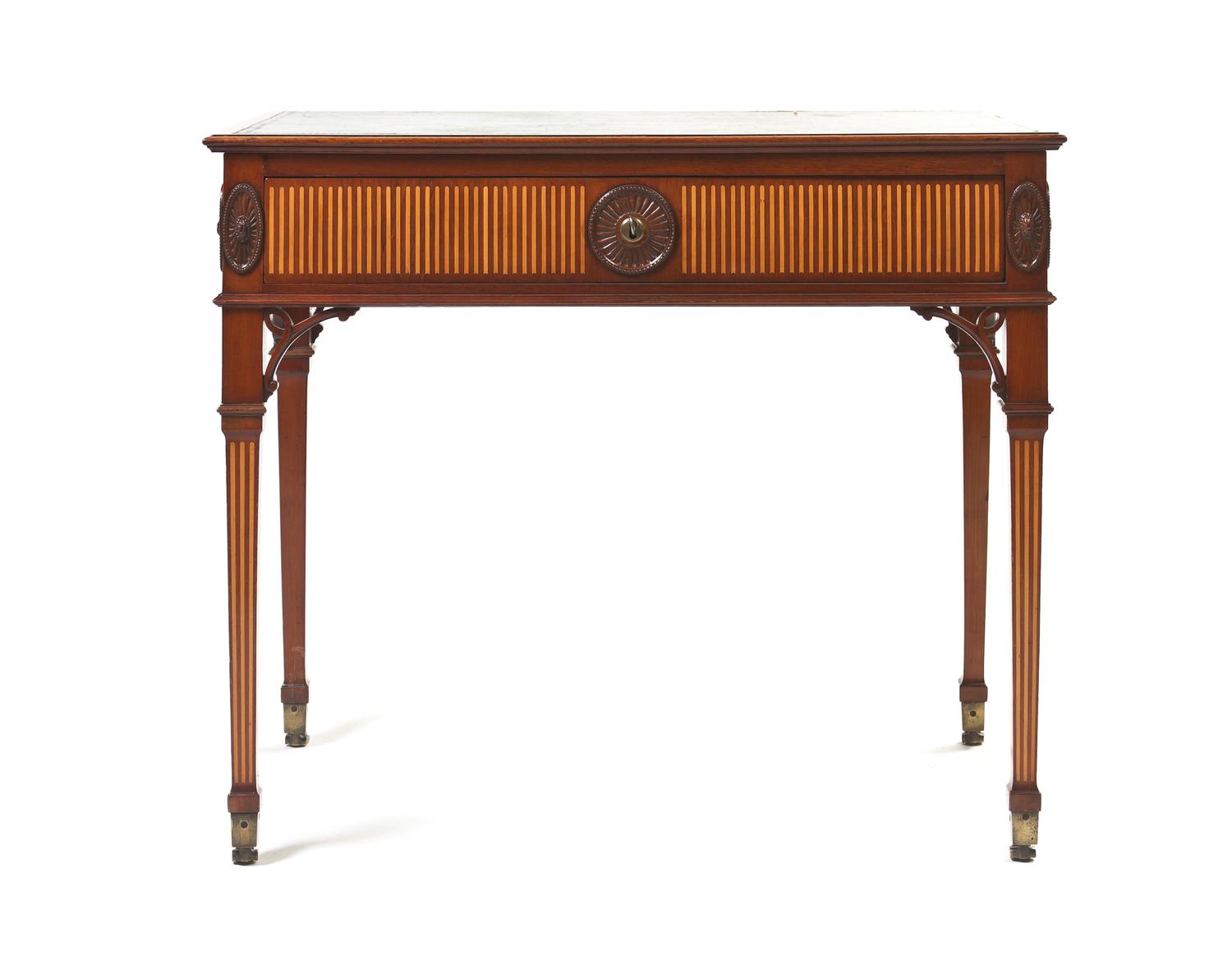 An Adam Style Mahogany Drafting Table, Height 31 x width 37 x depth 23 3/4 inches.