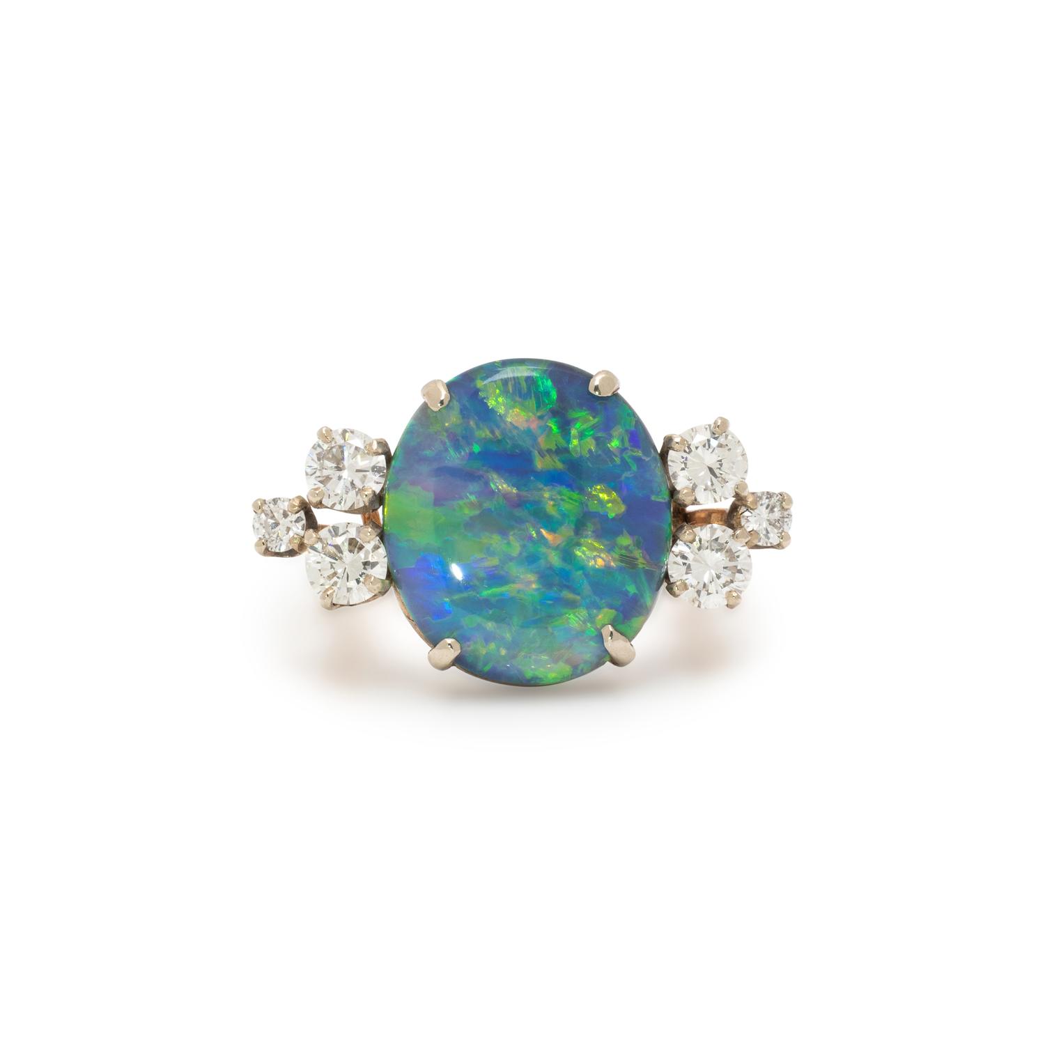 OPAL AND DIAMOND RING