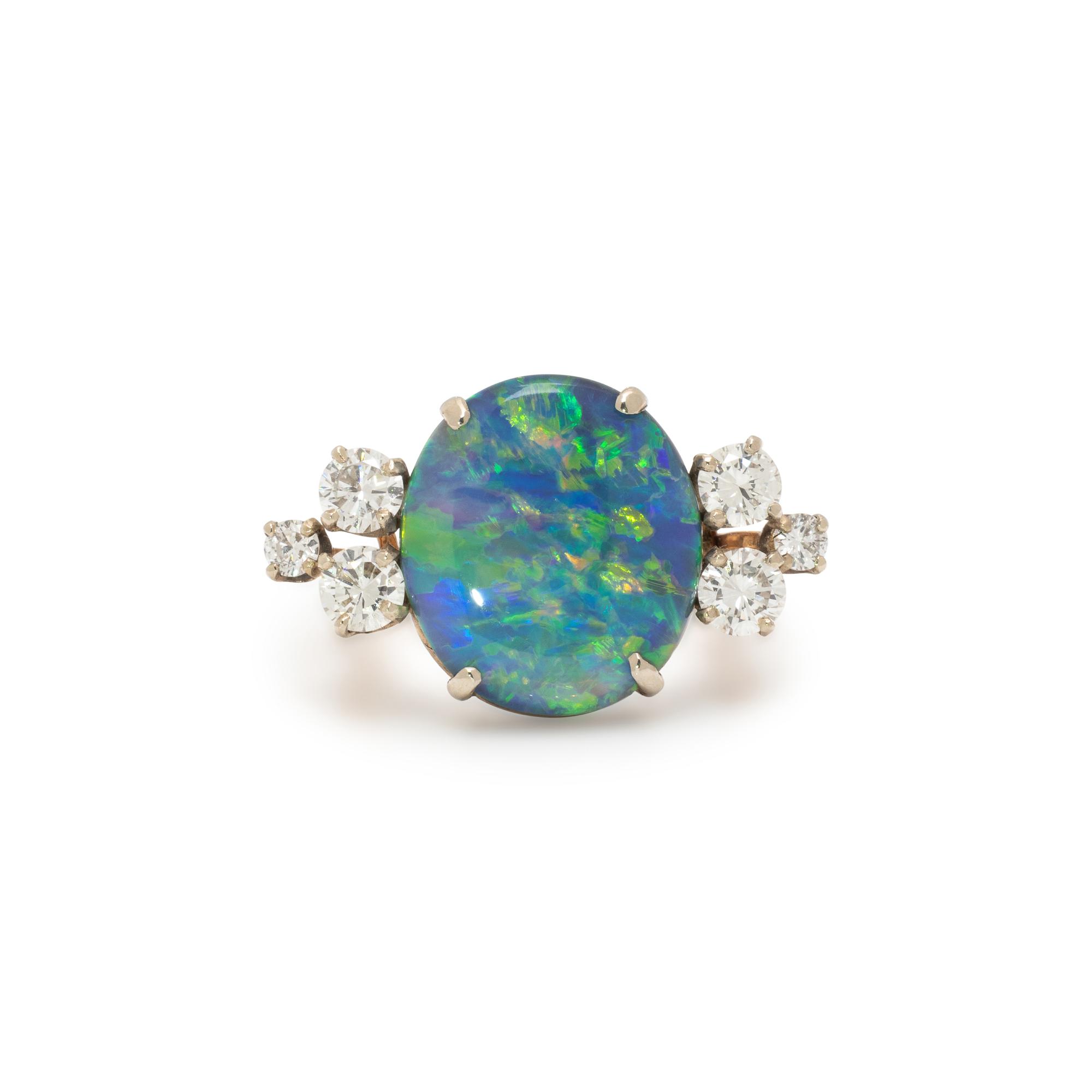 OPAL AND DIAMOND RING