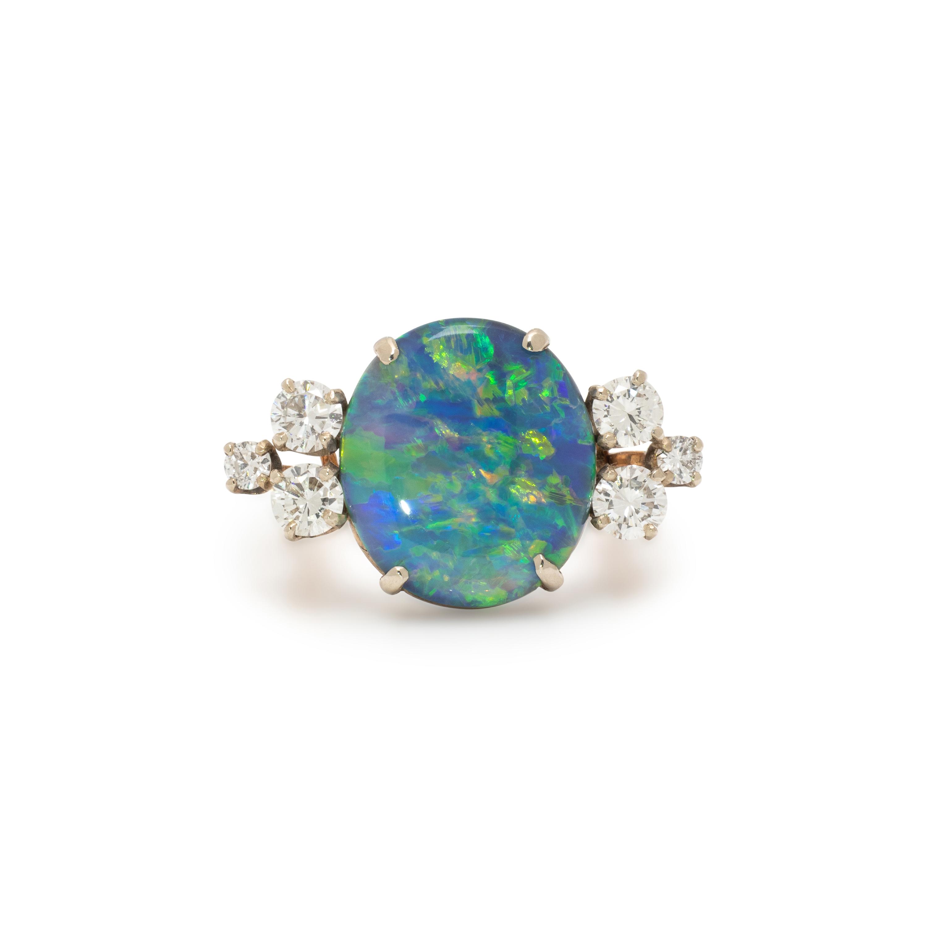 OPAL AND DIAMOND RING